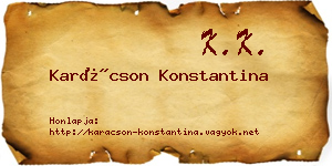 Karácson Konstantina névjegykártya